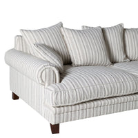 Lisette 3.5 Seater Deep Sofa Linen Stripe