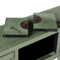 Sansha 2 Door & 6 Drawer Console Table Sage Green