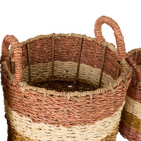 Ravani Wide Stripe Round Storage Basket Set of 4