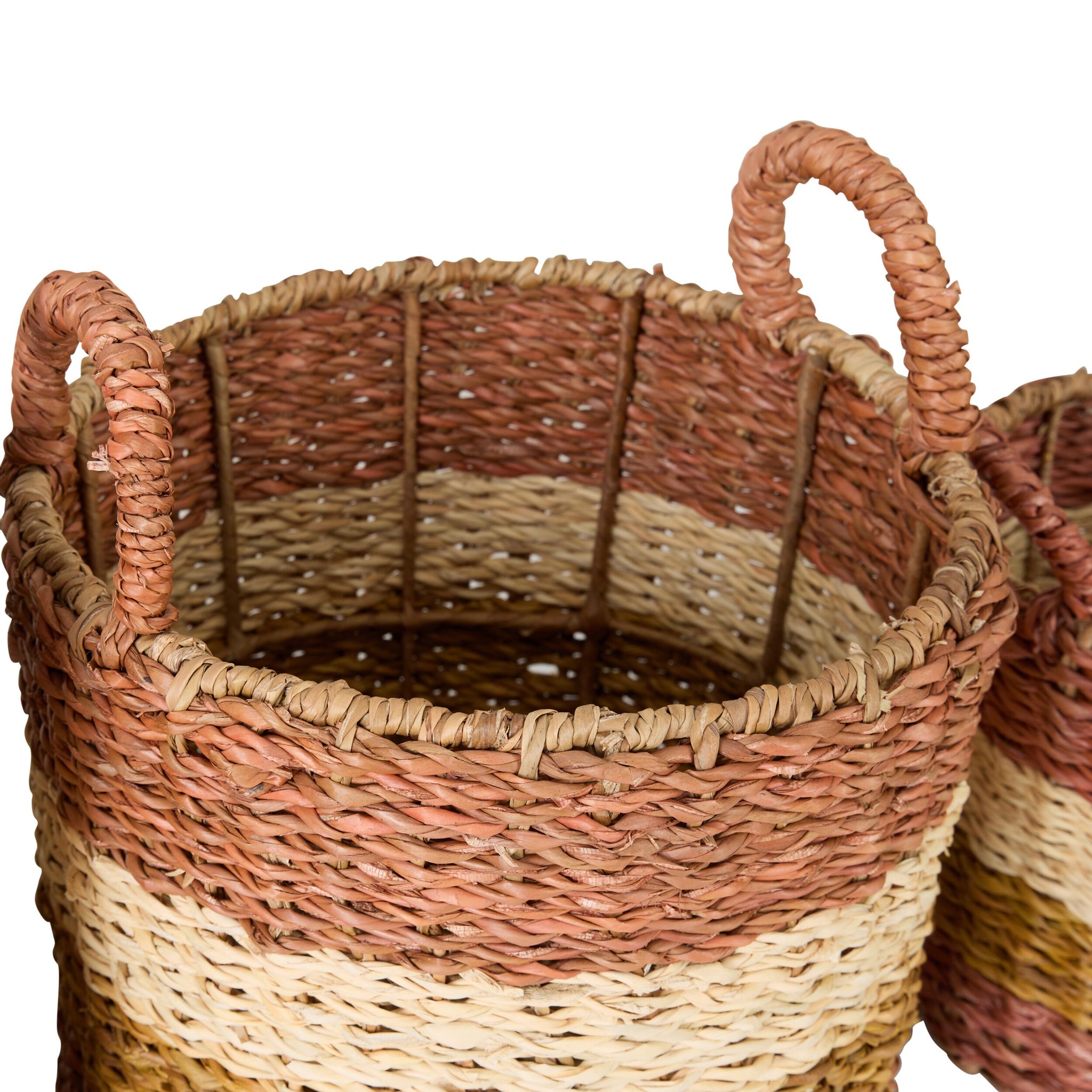 Ravani Wide Stripe Round Storage Basket Set of 4
