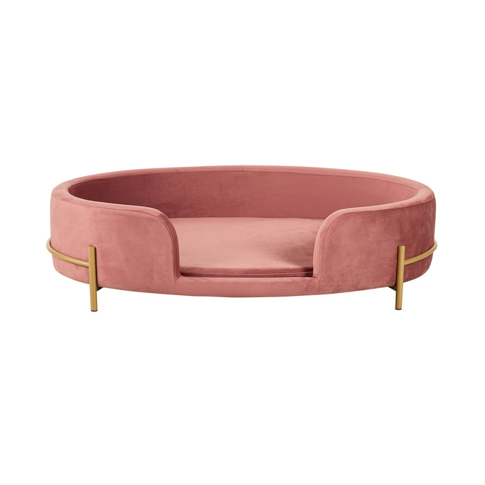 Oval Velvet Pet Bed Rose Large