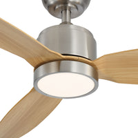 Solace 132cm Outdoor DC Fan - Satin Nickel with Natural ABS Blades