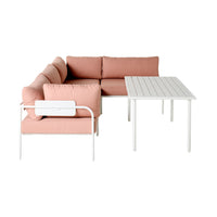 Billy Corner Sofa Set with Dining Table Rose