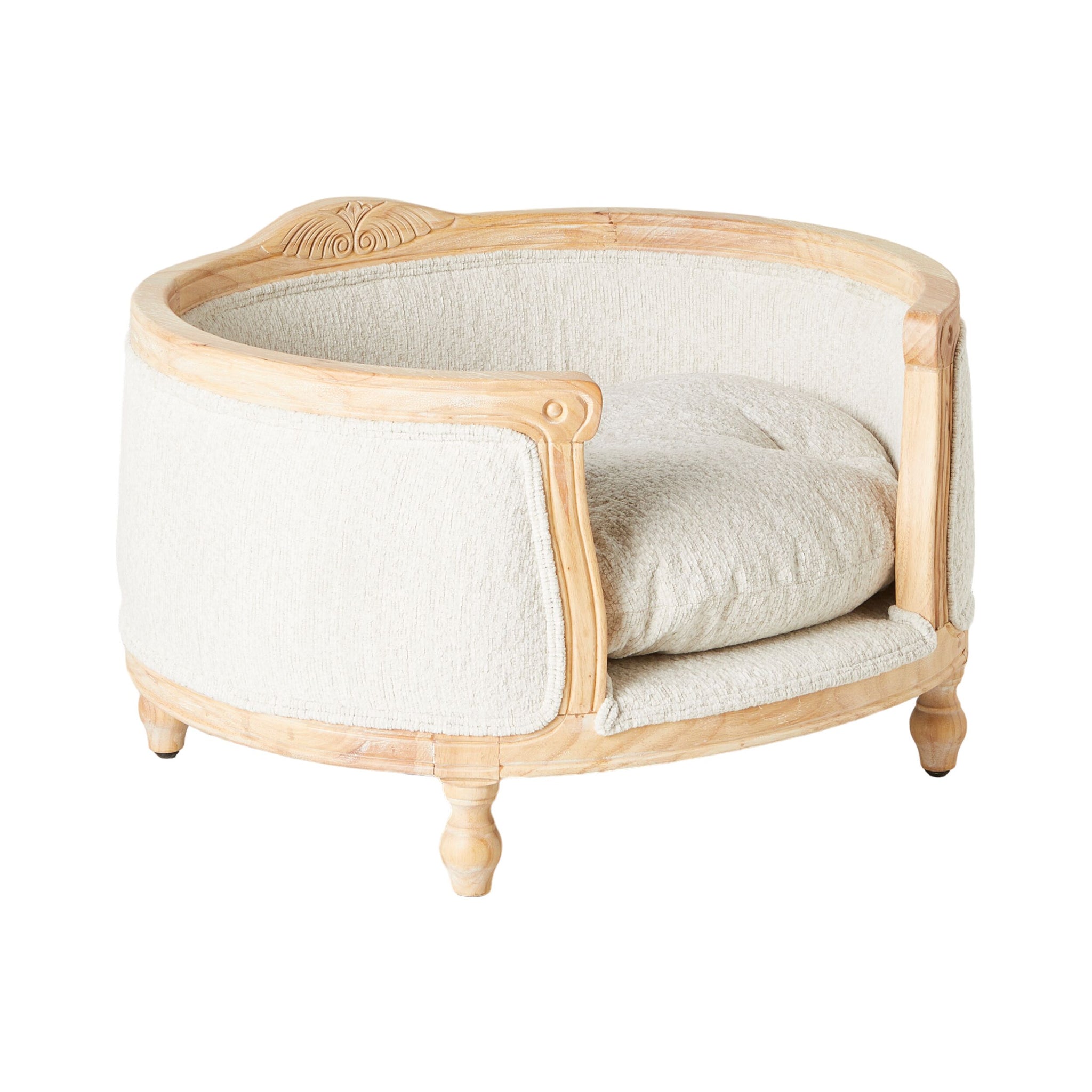 Luxe Dog Bed Ecru 75x70x44cm