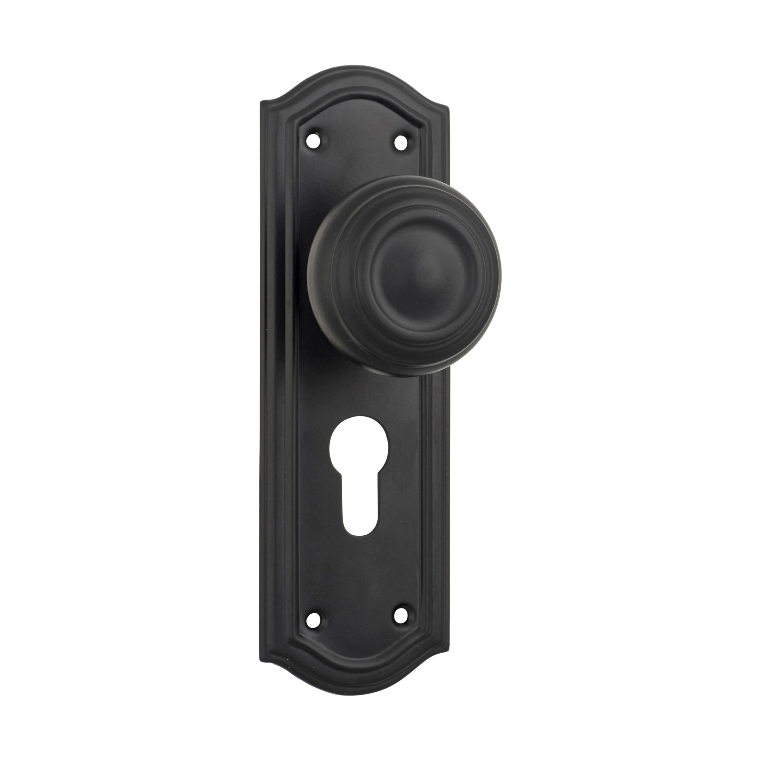 9632E Door Knob Kensington Euro Pair Matte Black H175xP57xW58mm