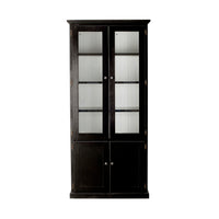 Armand 4 door Display Cabinet Black with White Detail