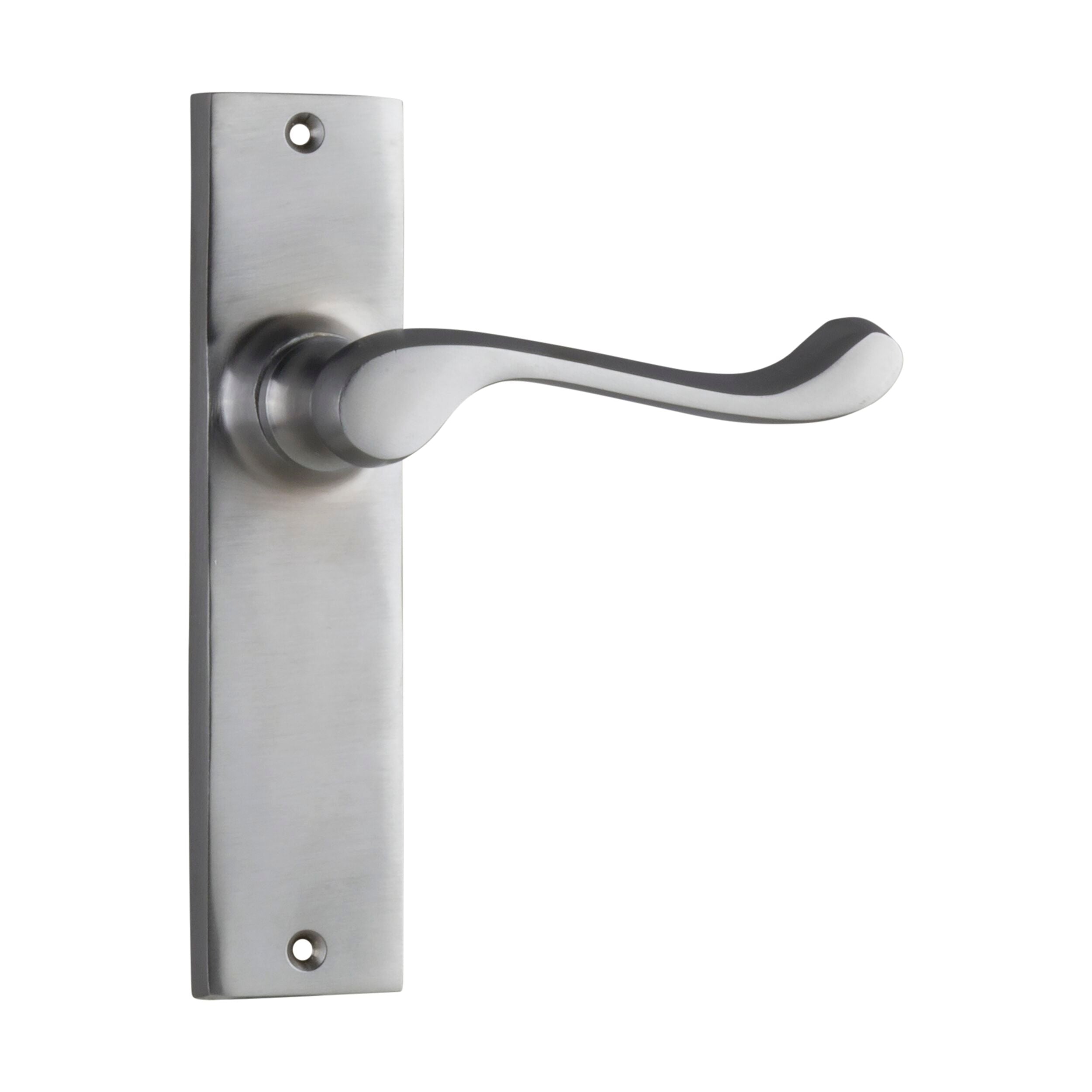 0897 Door Lever Fremantle Latch Pair Satin Chrome H150xW35xP50mm