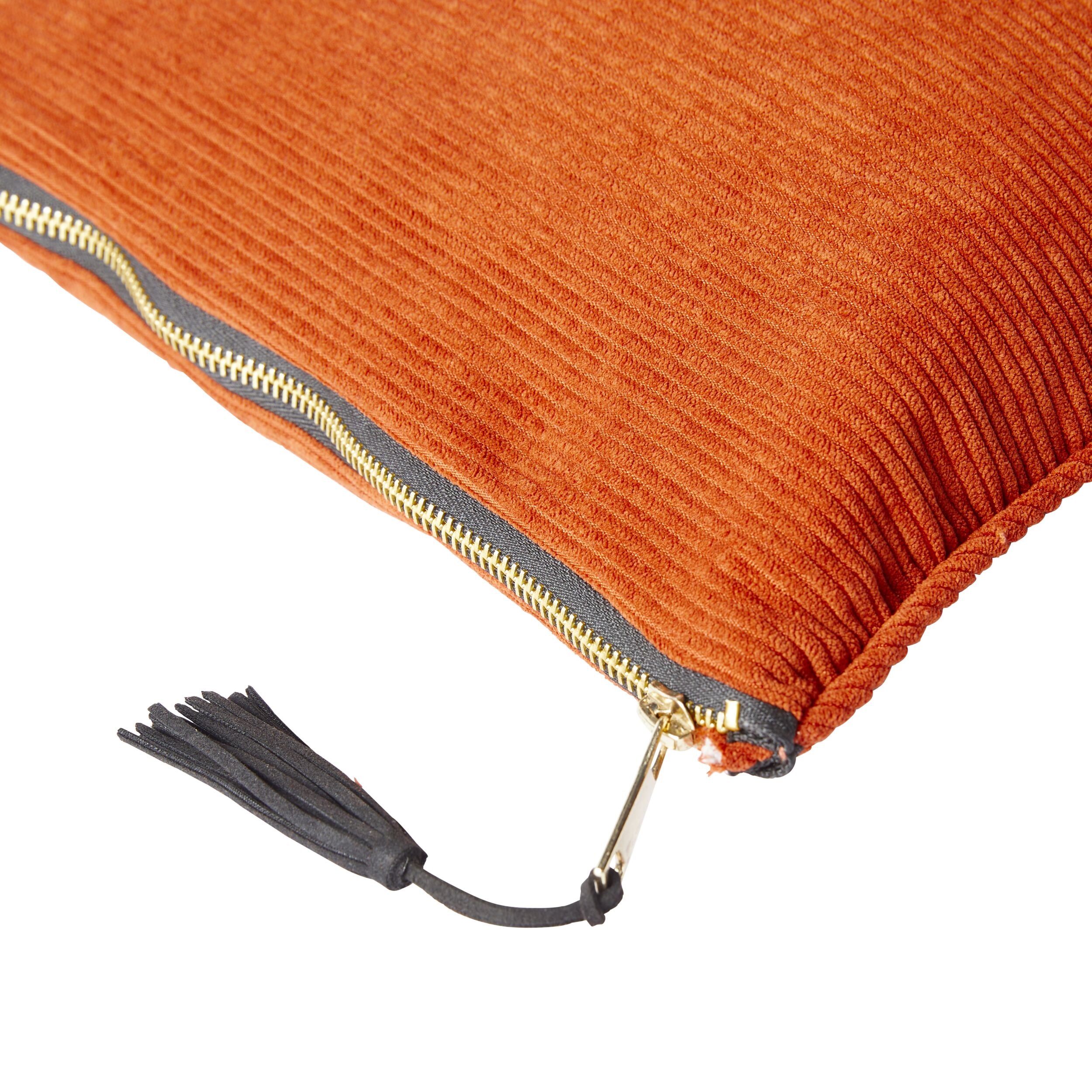 Cord Burnt Orange Cushion 30x60cm