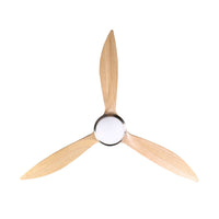 Suva Indoor DC Ceiling Fan with LED Light & Remote - Natural Timber 122cm