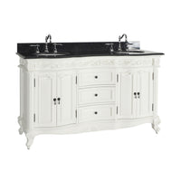 Rosette Granite Top Double Vanity White 1550mm