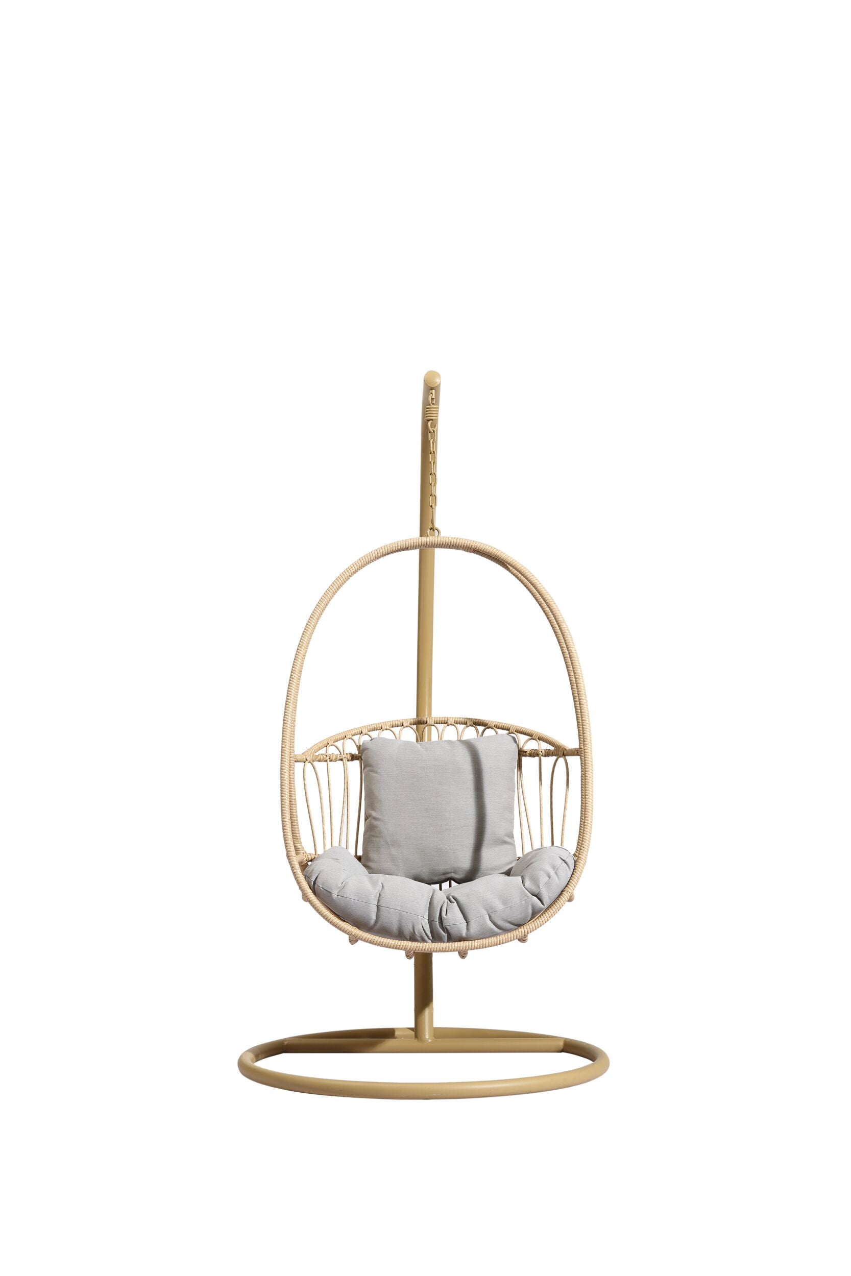 Byron Hanging Chair Natural/Taupe Grey Cushion