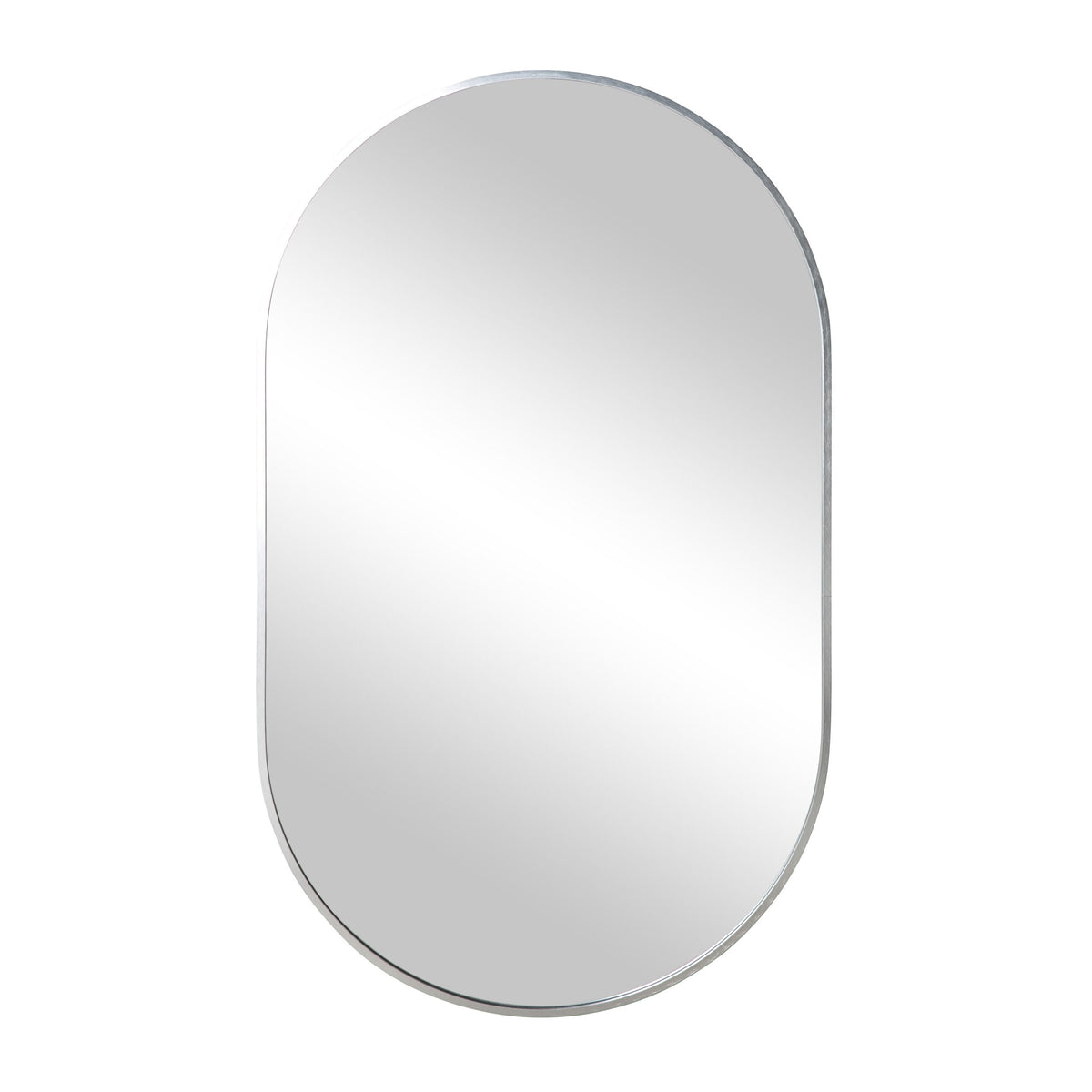 Ovale Mirror 100x60cm Brushed Silver