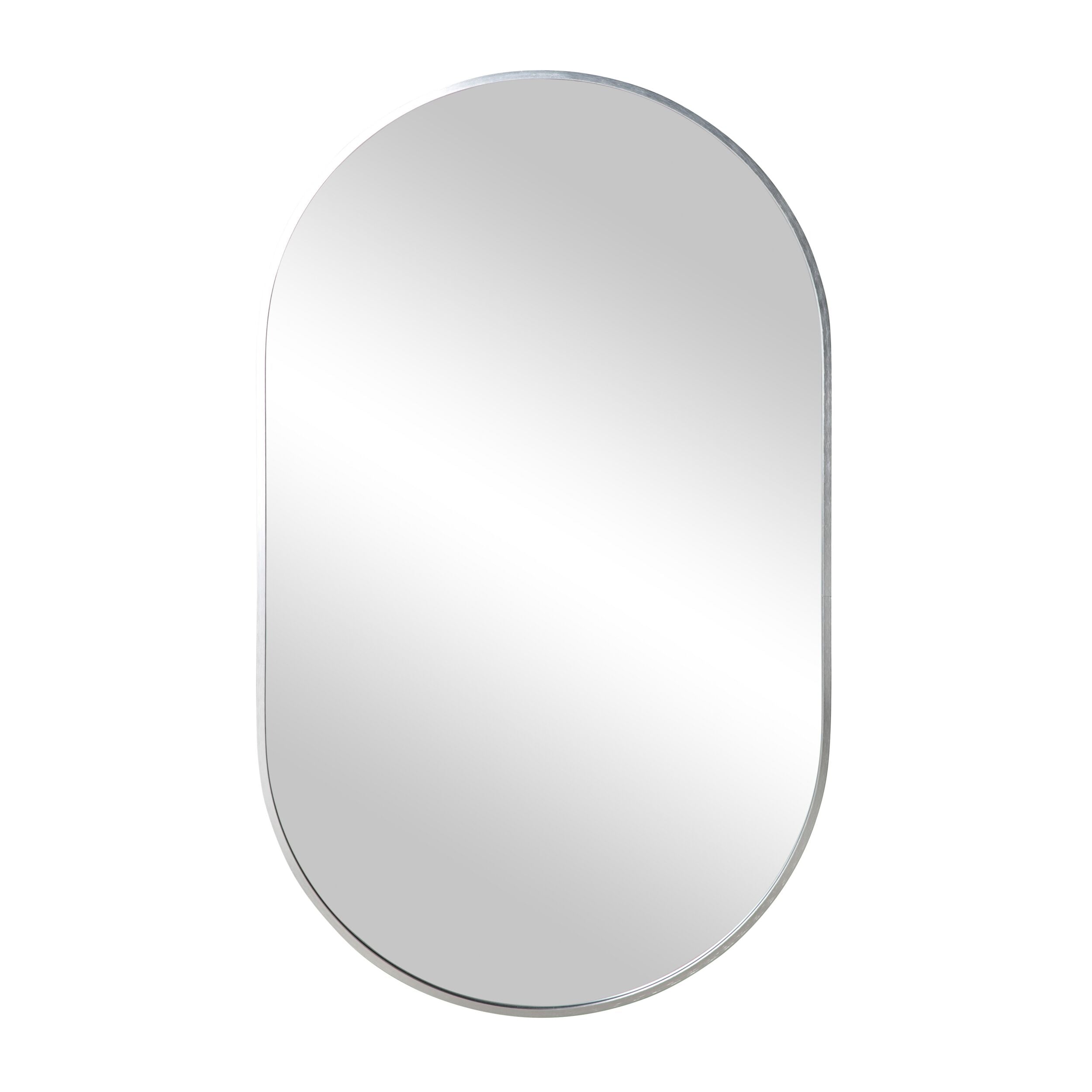 Ovale Mirror 100x60cm Brushed Silver