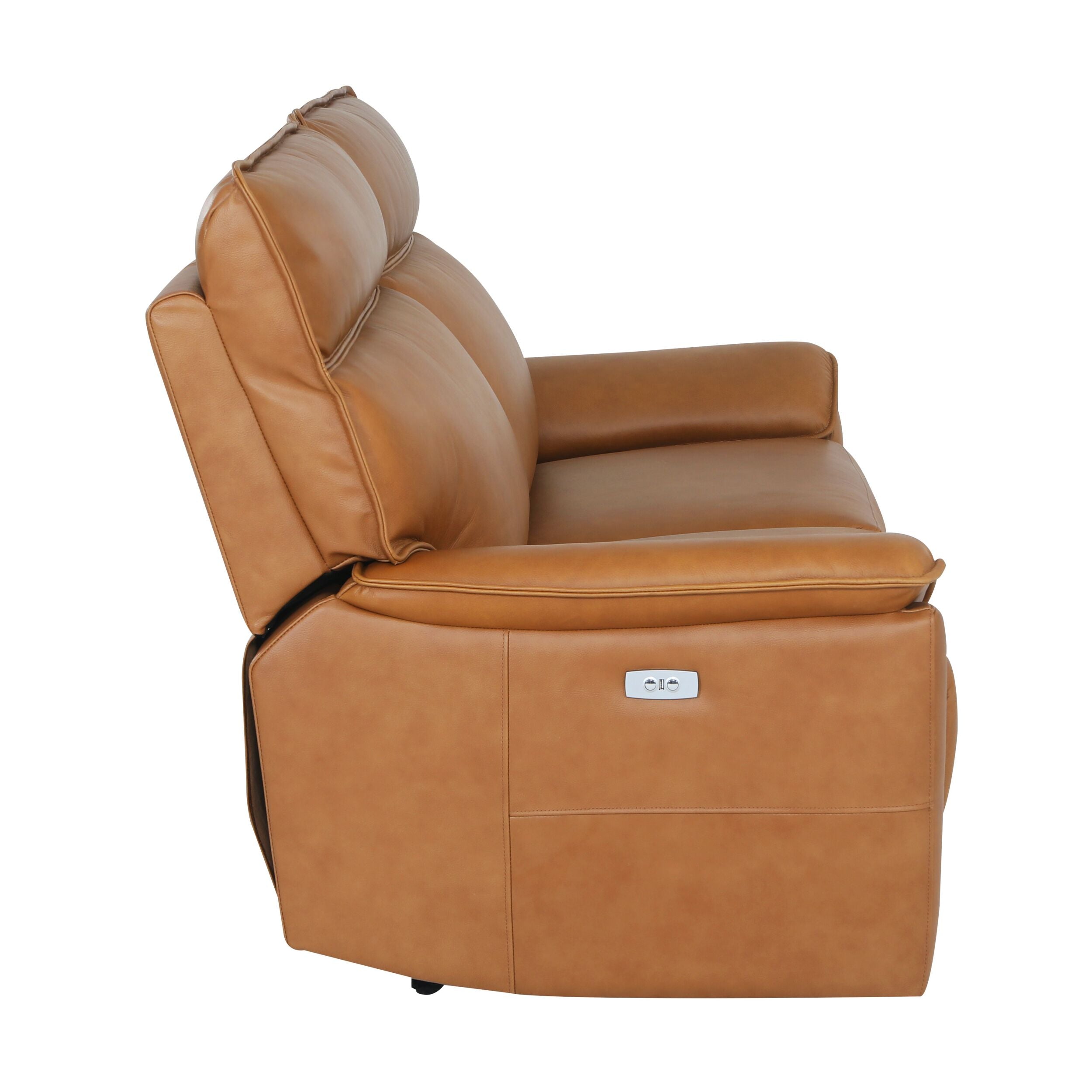 Dillon 3 Seater Leather Recliner Dakota Light Chestnut