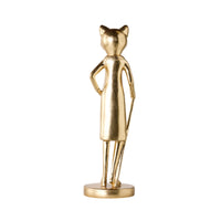 Dapper Cat Statue Gold 10x10x33cm