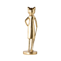 Dapper Cat Statue Gold 10x10x33cm