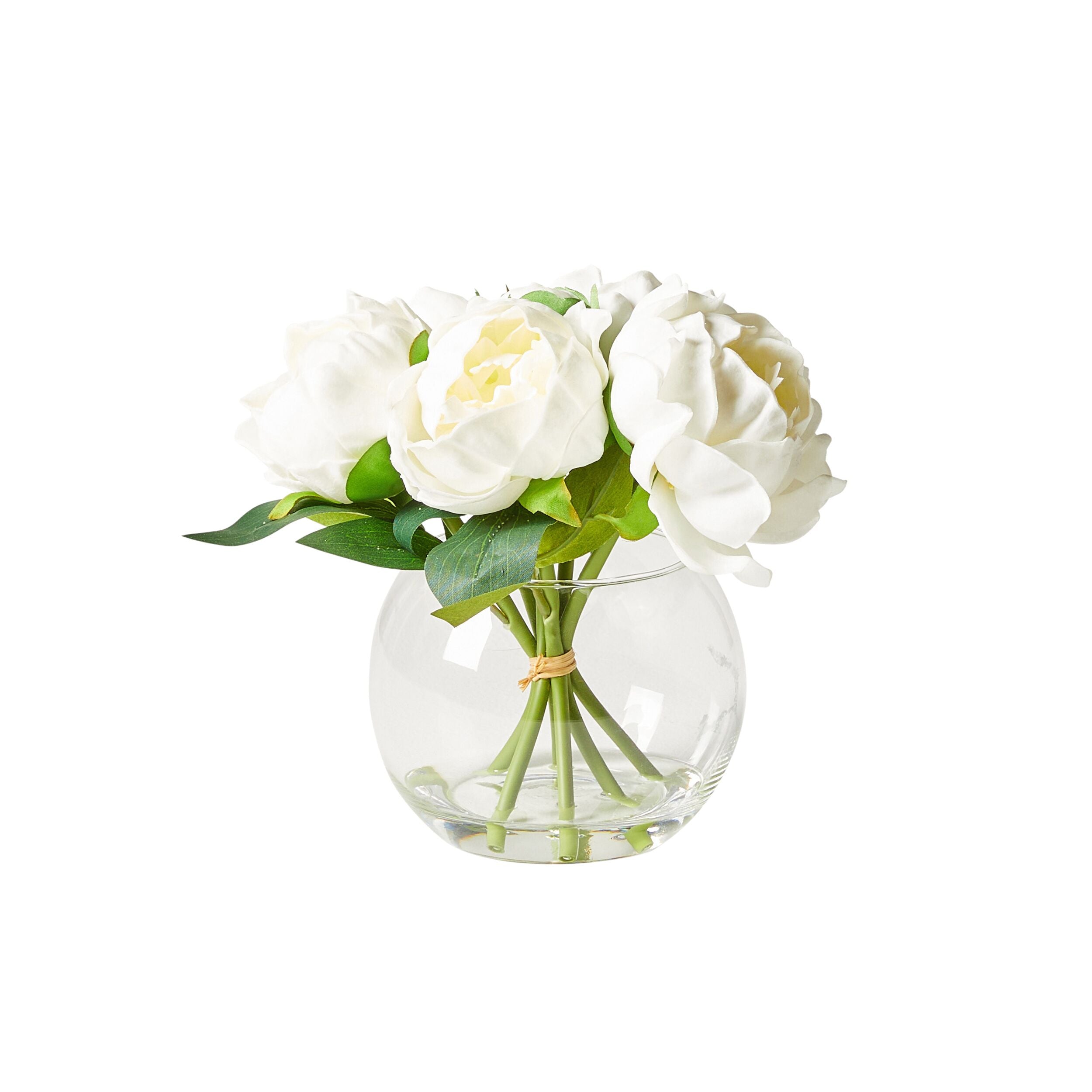 Floriana Peony White x6 Vase 18cm