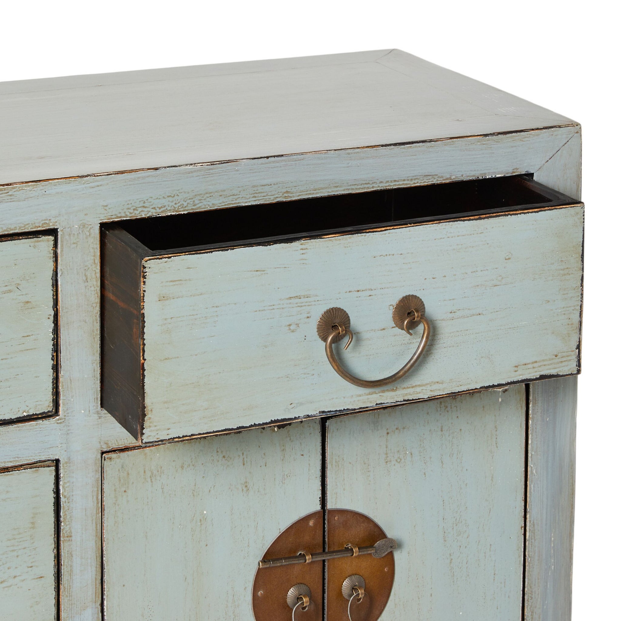 Sansha Console 5 Drawer 4 Door Dove Grey