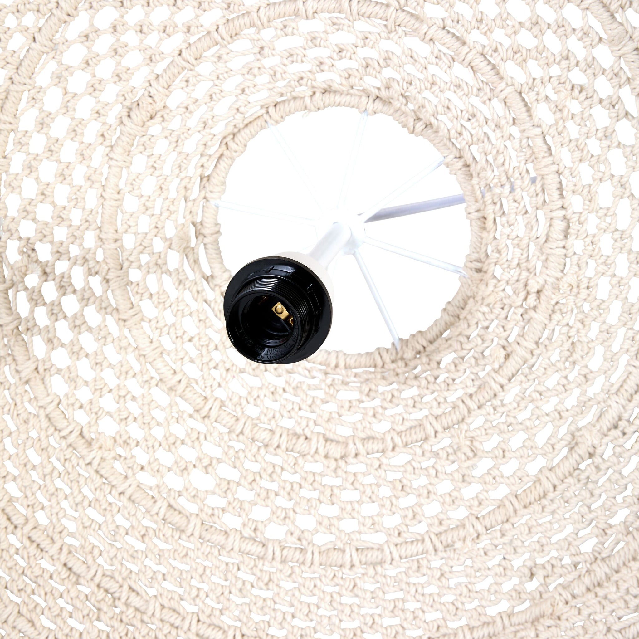 Julio Dome Cotton Rope Pendant White 80x54cm - SHADE ONLY