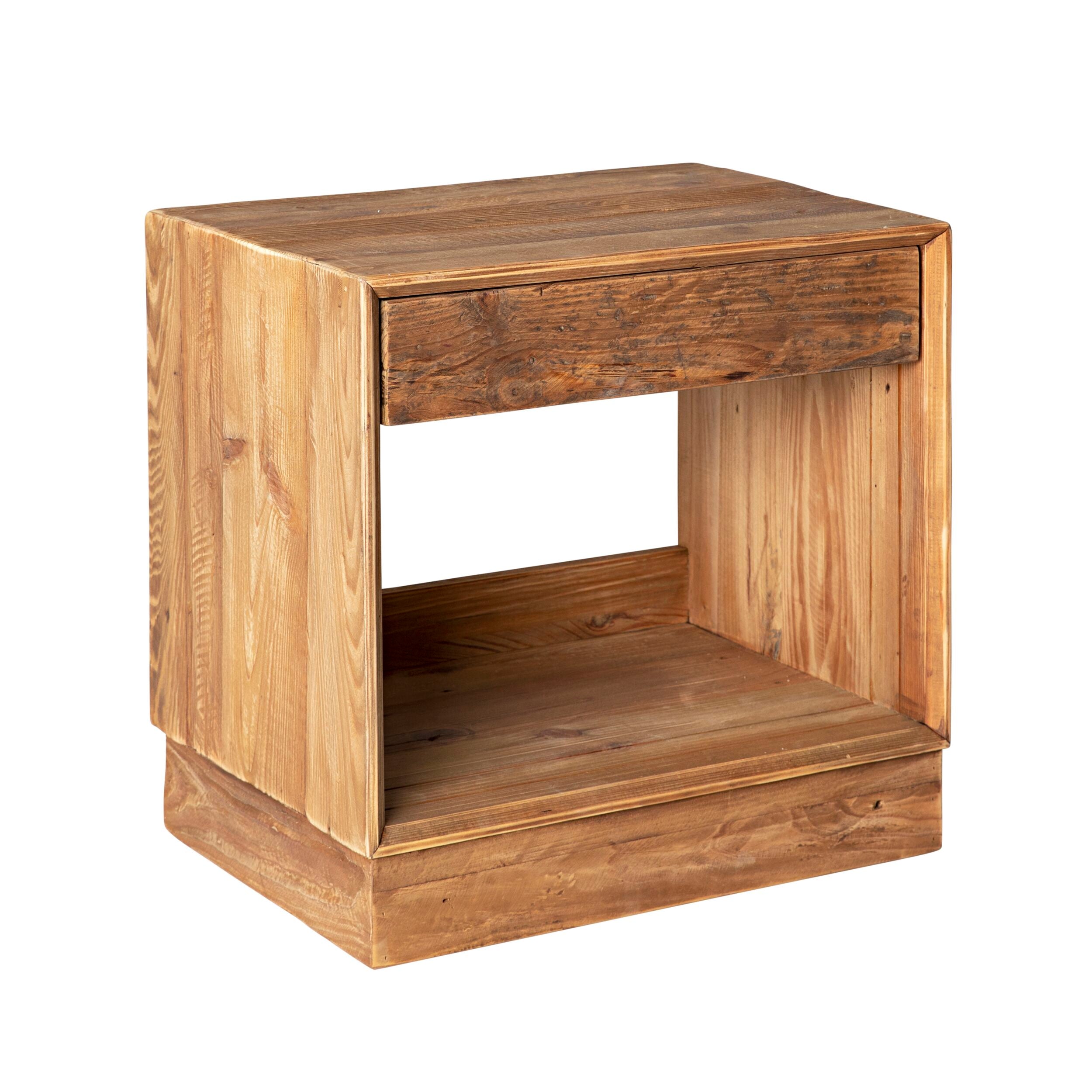 Kalise Reclaimed Timber Plinth Bedside Table