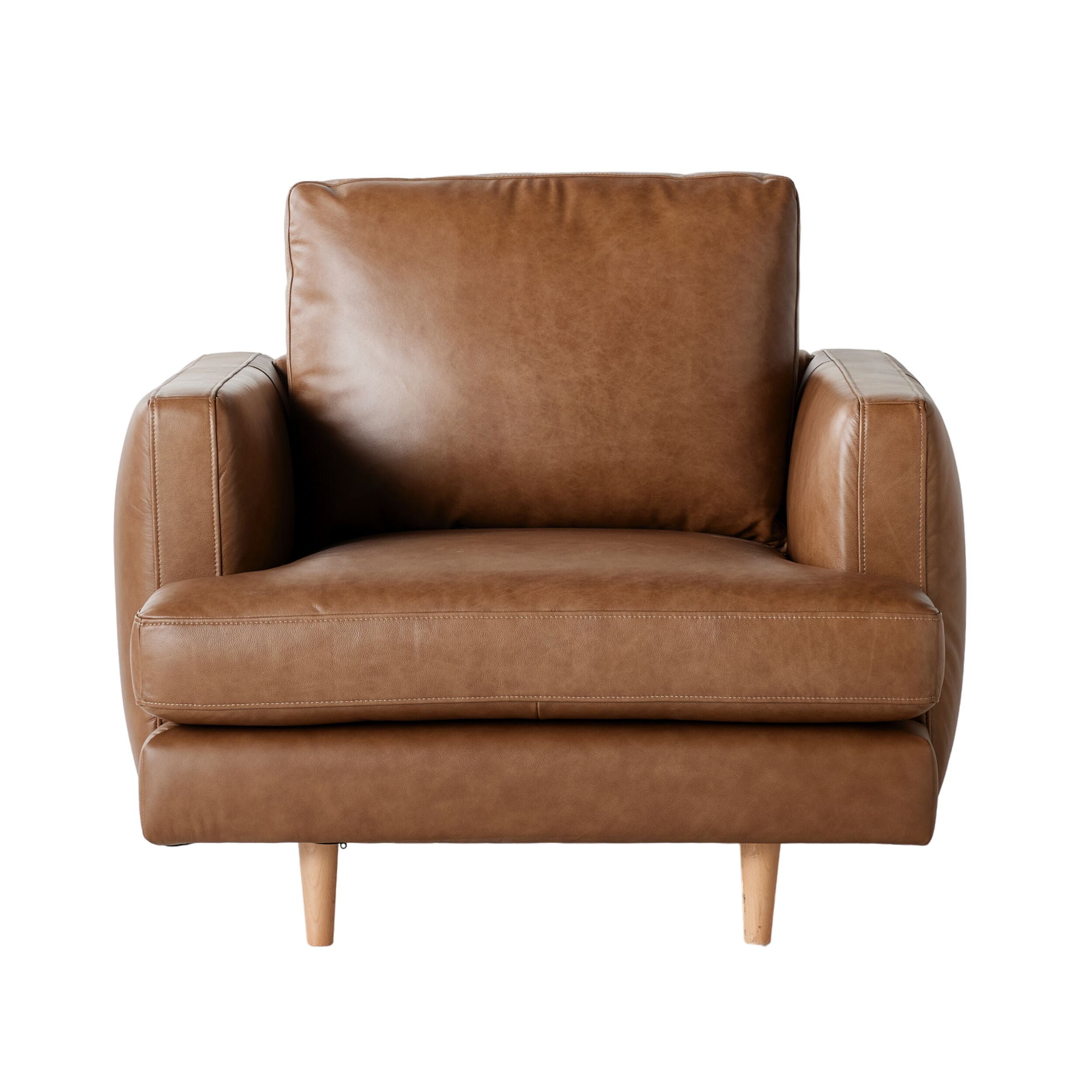 Harrison Leather Armchair Dakota Chestnut