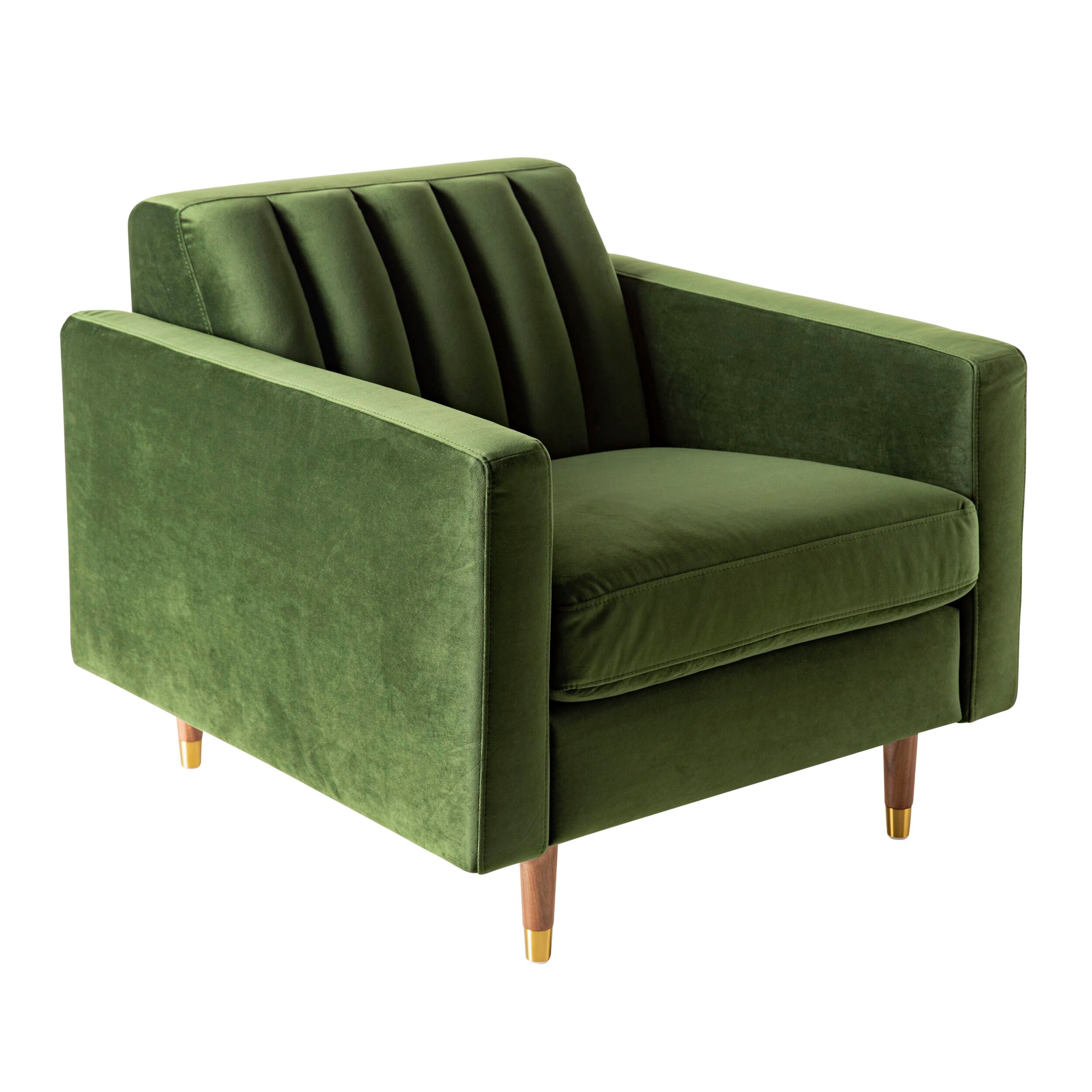 Stitch Velvet Armchair Juniper Olive