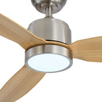 Solace 132cm Outdoor DC Fan - Satin Nickel with Natural ABS Blades