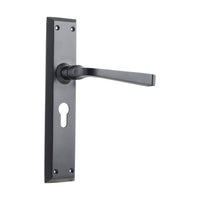 9626E Door Lever Menton Euro Pair Matte Black H225xW50xP75mm