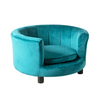 Vivienne Velvet Green Teal Pet Bed 65x65x36cm