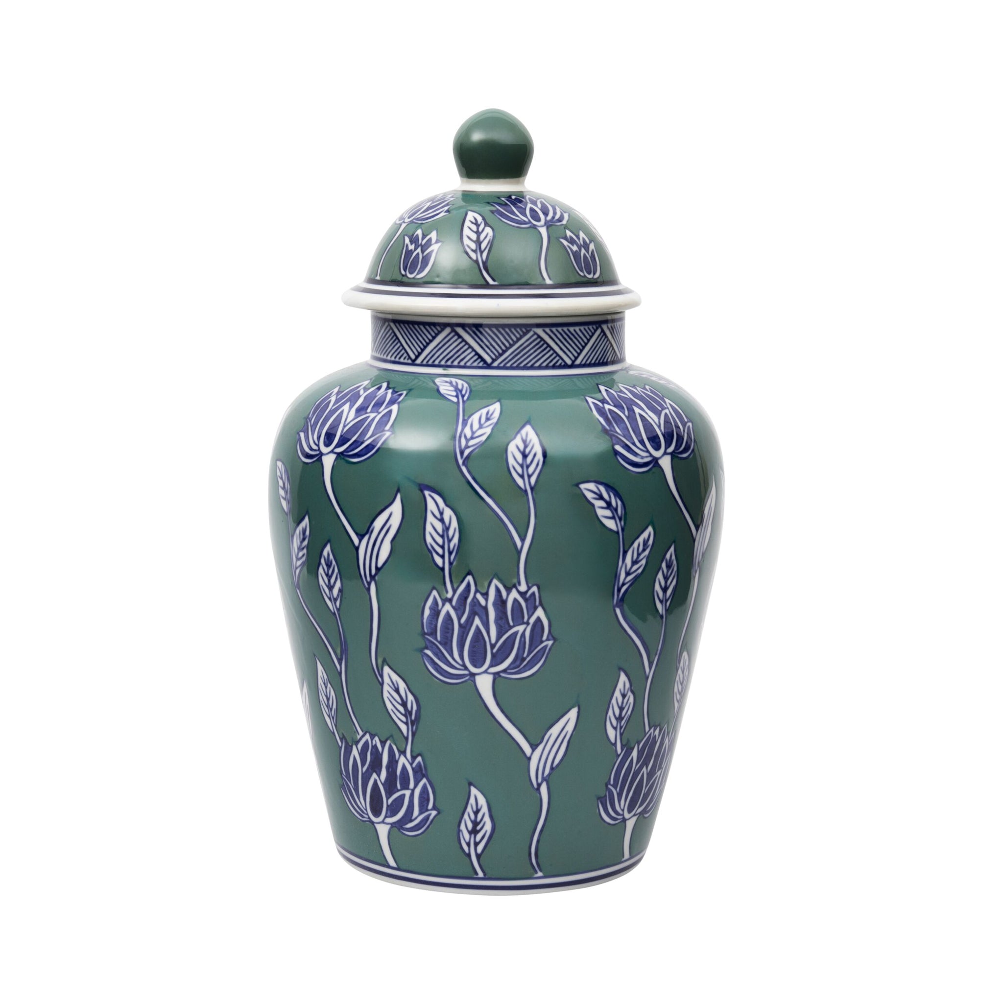 Celadon Eden Lotus Ginger Jar Small