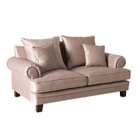 Lisette 2.5 Seater Luxe Velvet Sofa Pale Rose Custom C-008