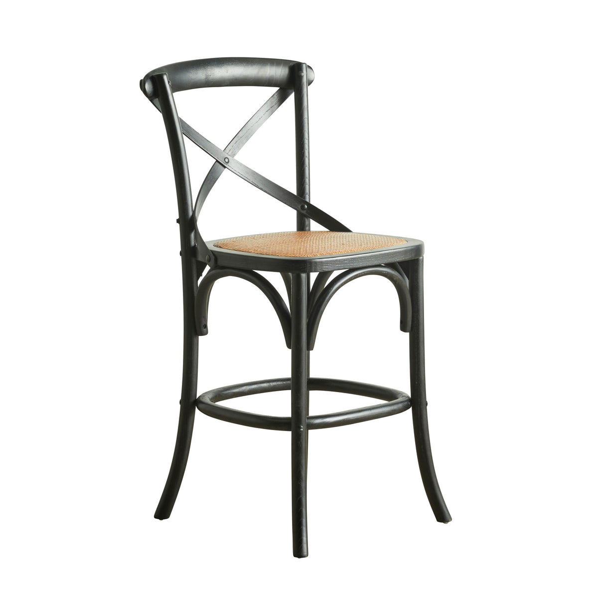 Provincial Cross Back Dining Stool Black