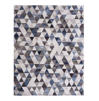 Geo Shaded Diamond Hand Tufted Blue & Cream Rug 300x240cm