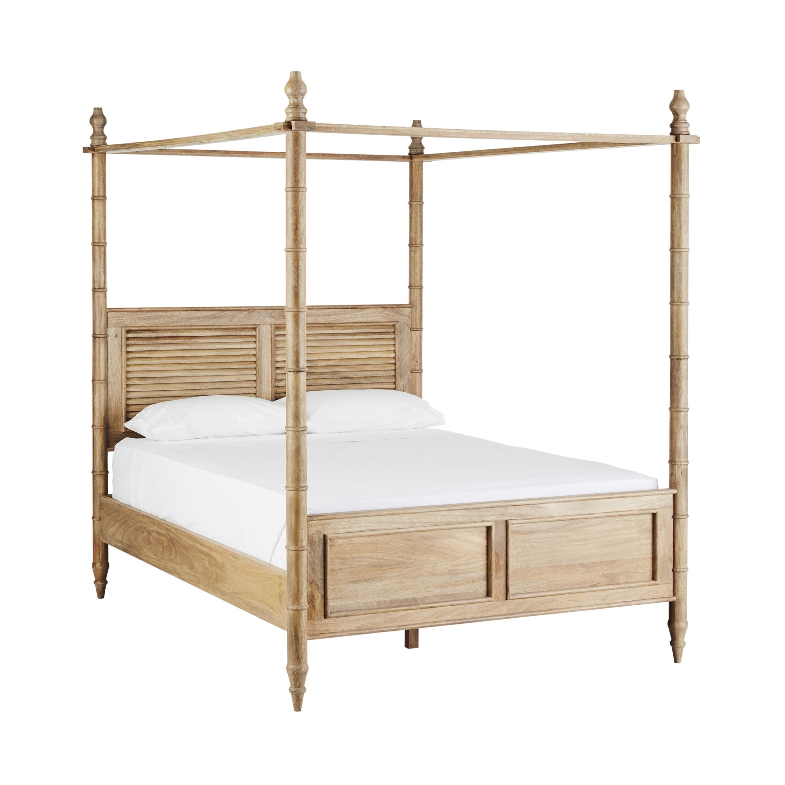 Hampton Mango Wood King Canopy Bed (NZ Super King)