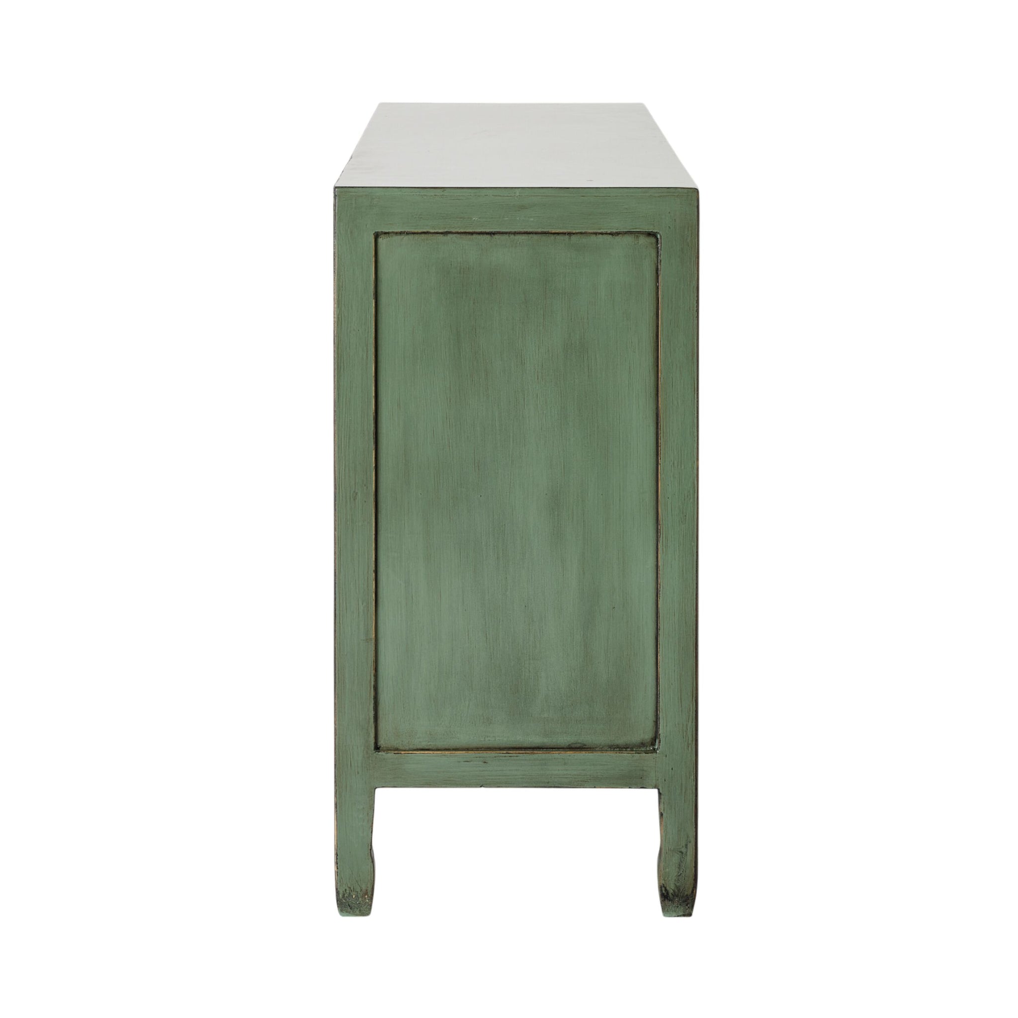 Sansha Low Pigeon Hole Bookcase Sage Green and White