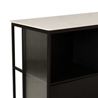 Nero Kitchen Island Bench with Drawer Black 120cm