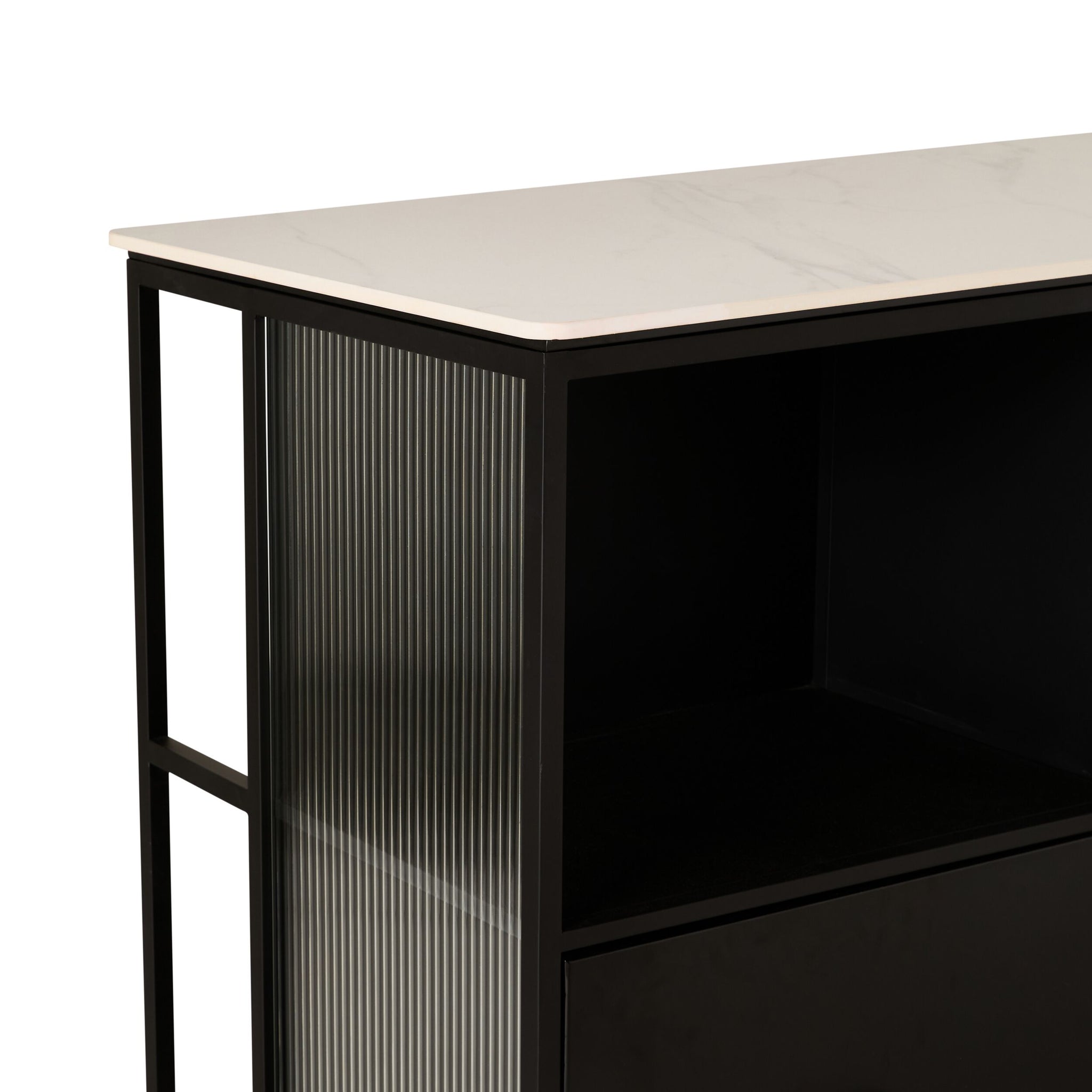 Nero Kitchen Island Bench with Drawer Black 120cm