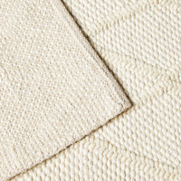 Diamond Trellis Hand Woven Viscose Cream Wool Runner 300x80cm