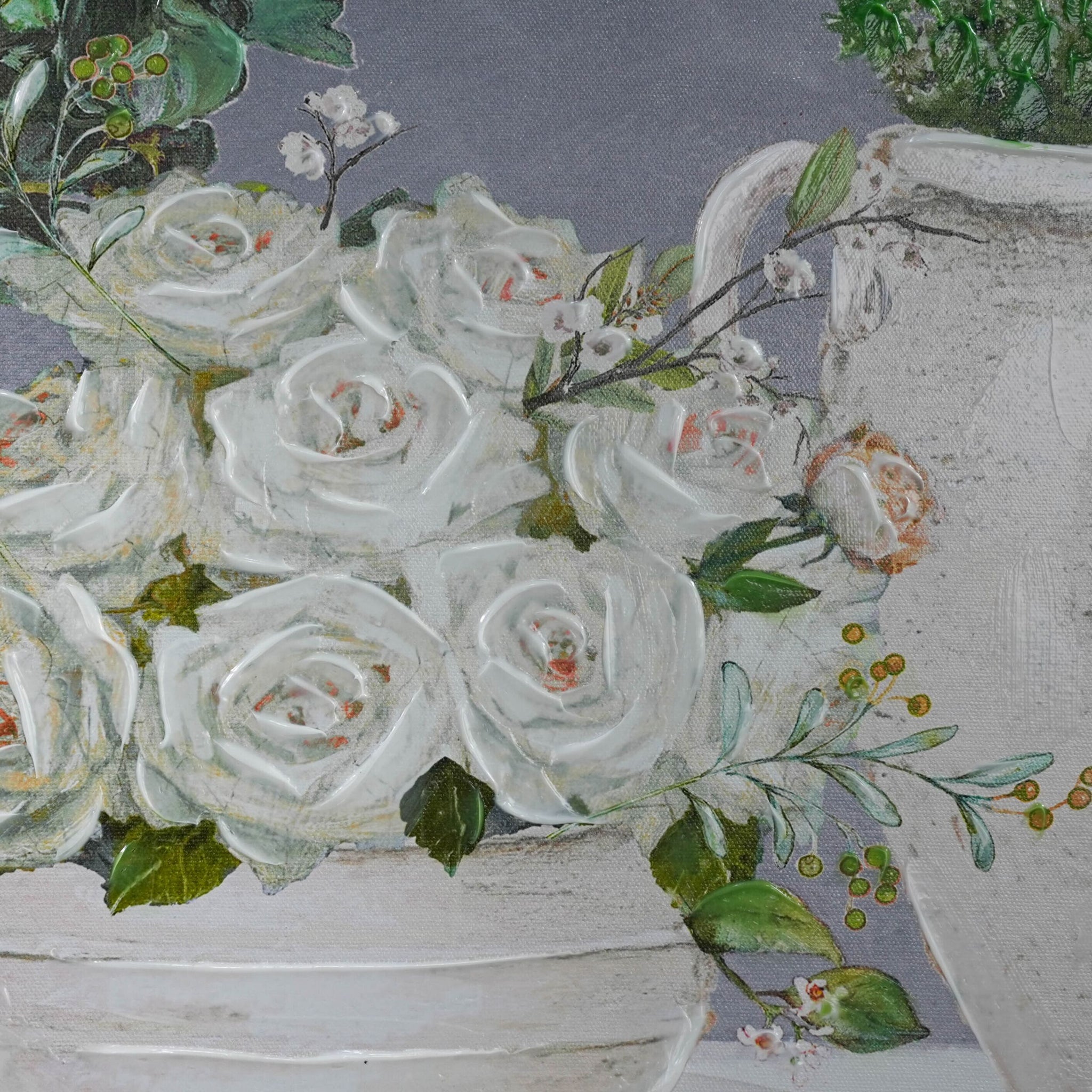 Galleries Porcelain Petals Framed Textured Print 120x60cm