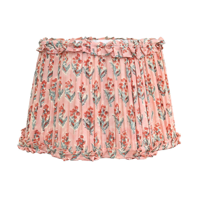 Loni Scallop Tapered Shade Peach Floral 35cm