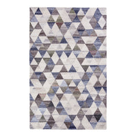 Geo Shaded Diamond Hand Tufted Blue & Cream Rug 240x150cm