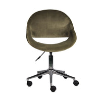 Kip Velvet Desk Chair Velvet Forrest Green