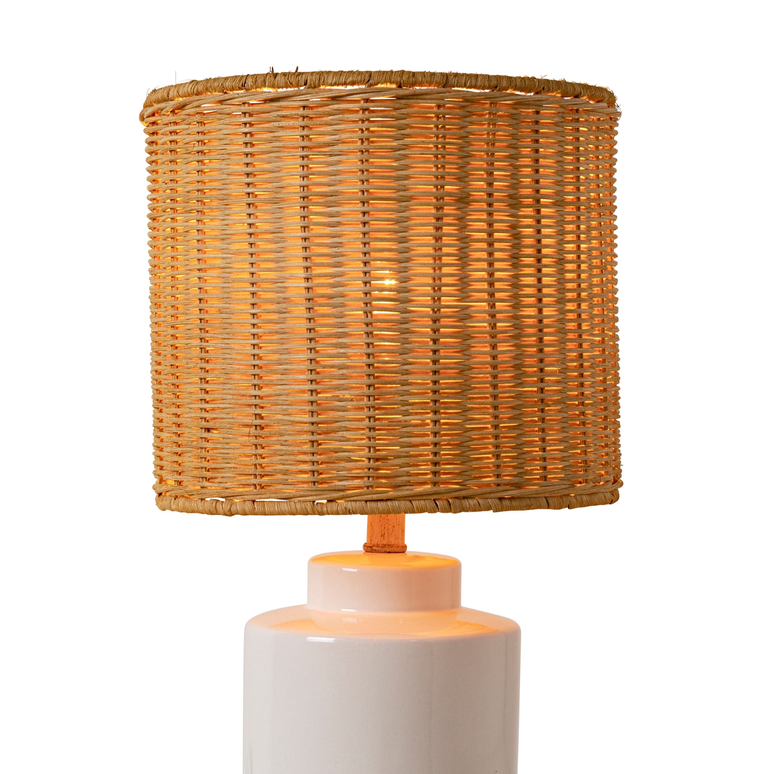 Joelle Rattan Natural/White Table Lamp 45cm