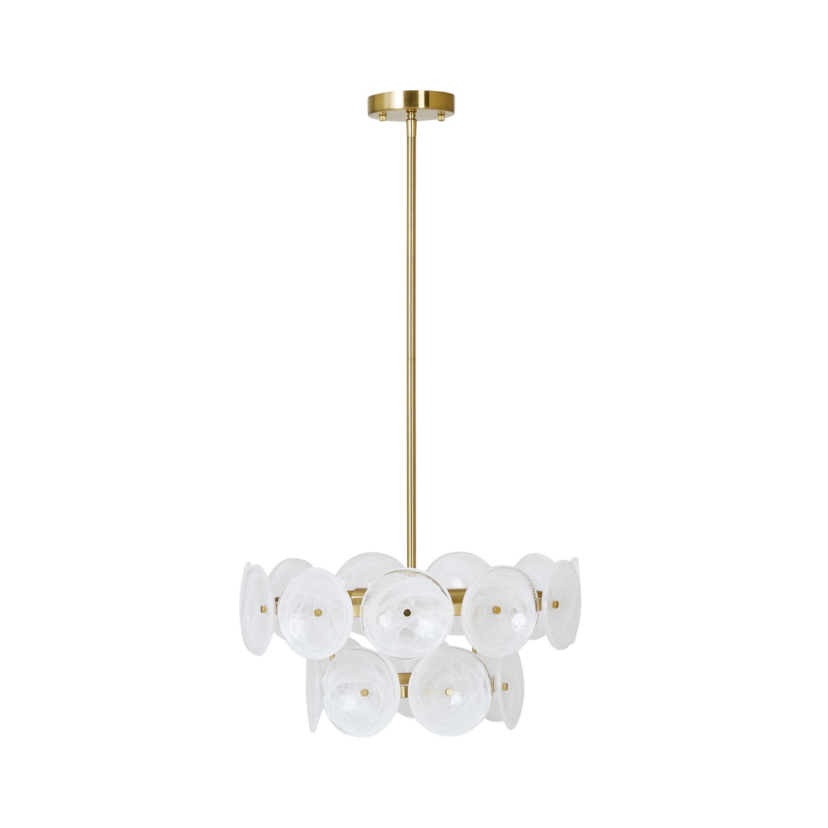 Sonny 4 Light Glass Chandelier Cloudy Milk 50cm