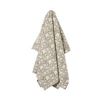 Fleurs Grey Cotton Throw 220x250cm