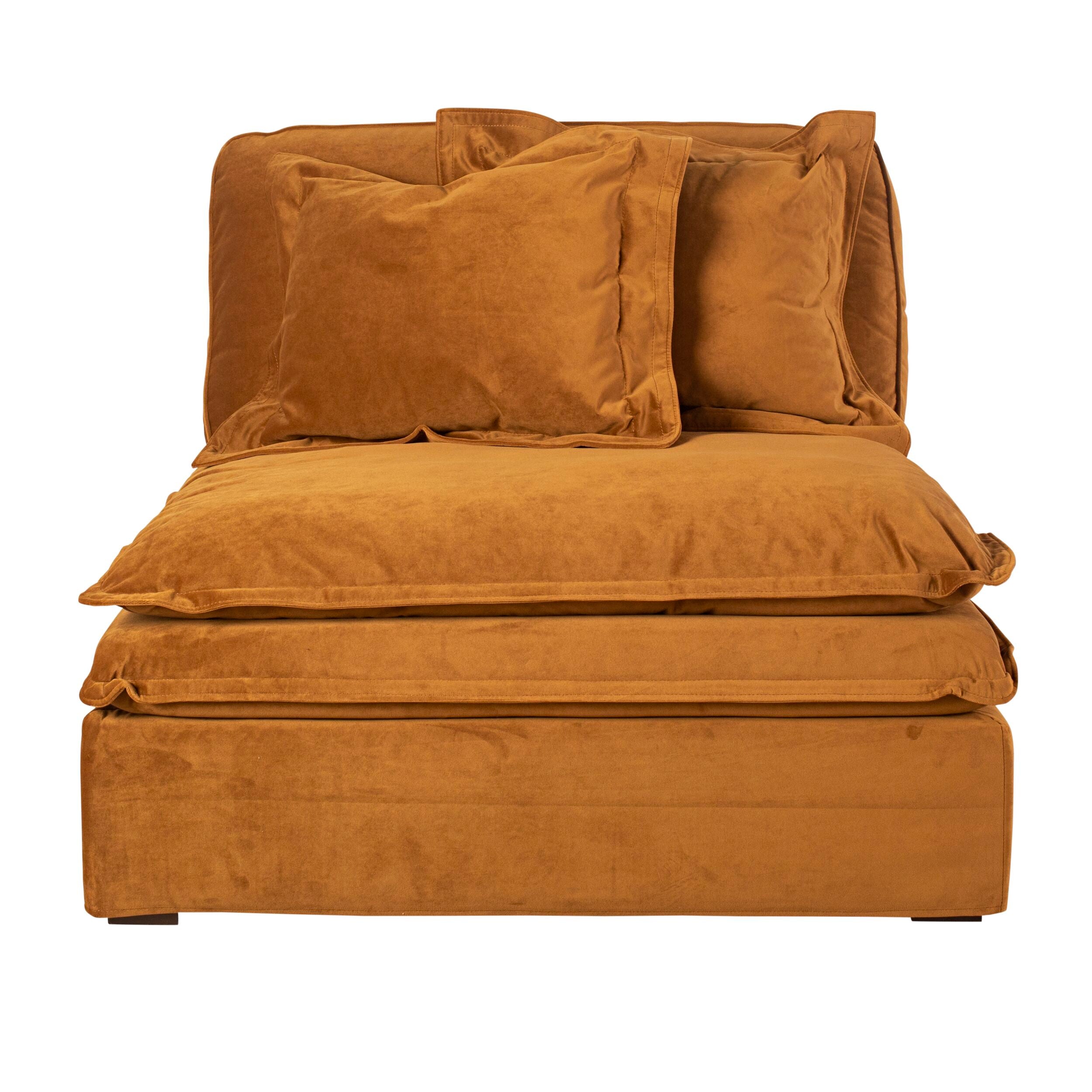 Slouch 1 Seater Centre Module Velvet Sofa Yellow Gold C056 Early