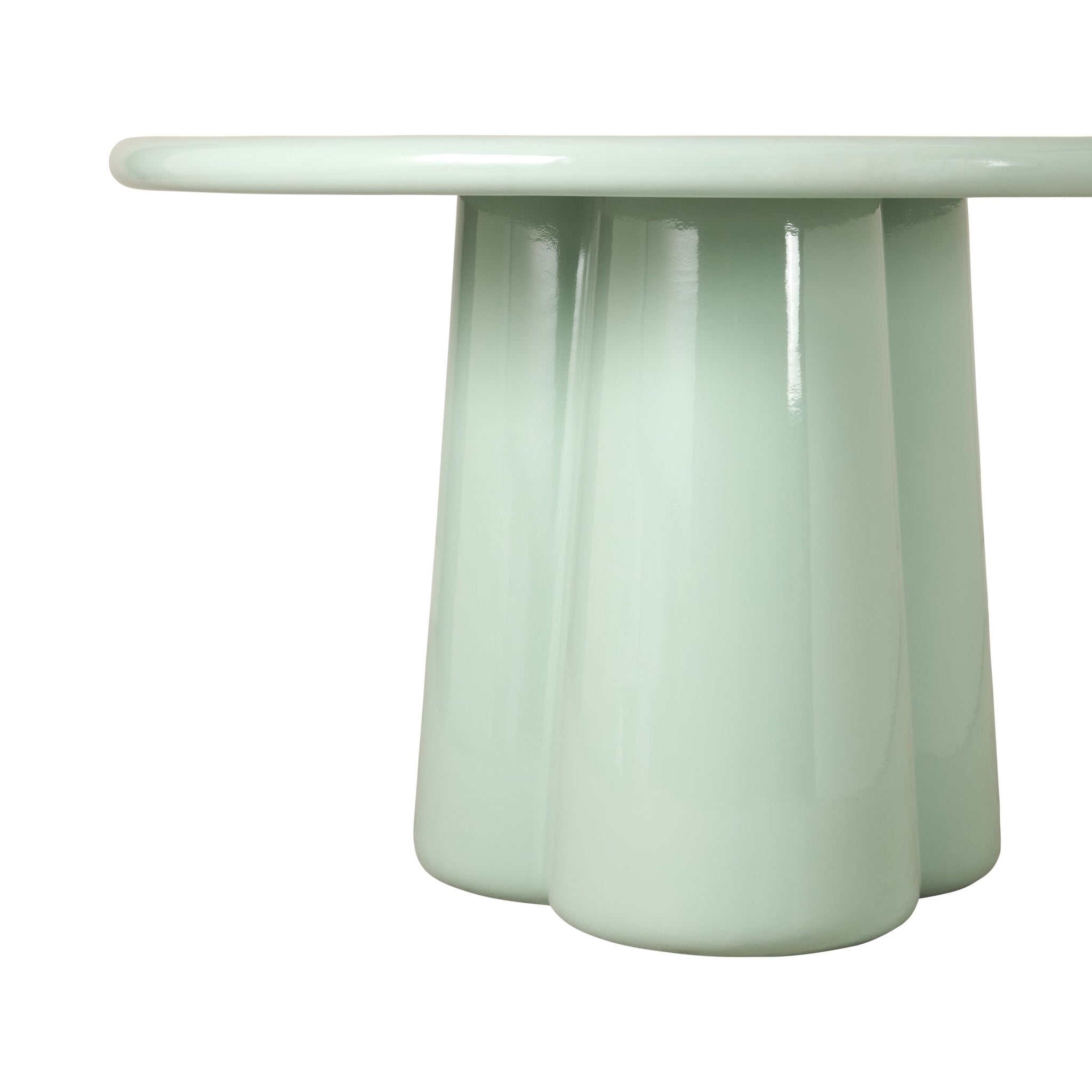 Pavia Round Dining Table Gloss Eucalypt Green
