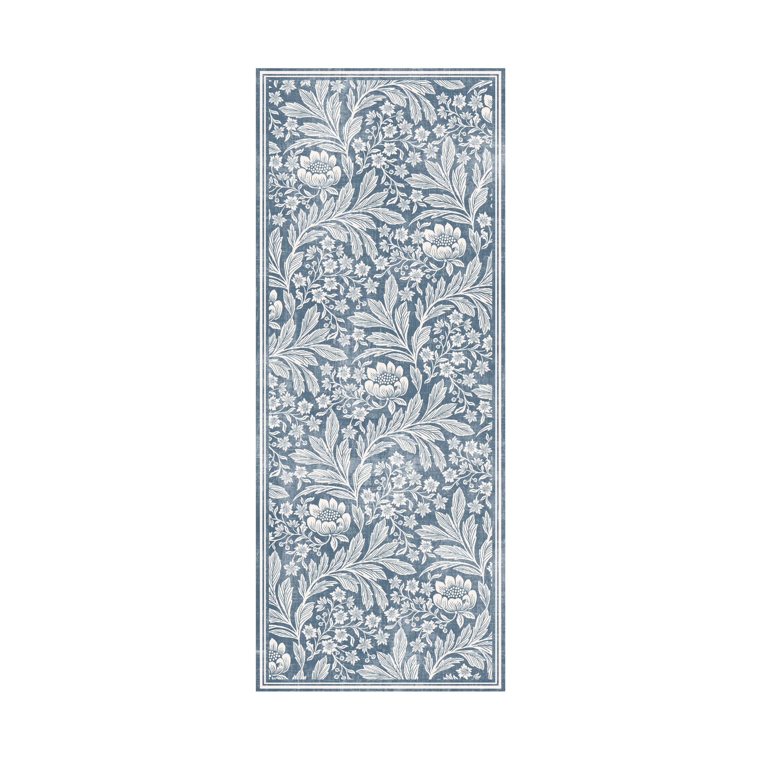 The Manisa Washable Rug 240x300cm features a rectangular Persian-inspired design with a faded floral and geometric pattern in beige, cream, and blue-green. Made from durable, machine-washable polyester for easy care.