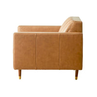 Stitch Leather Armchair Dakota Saddle