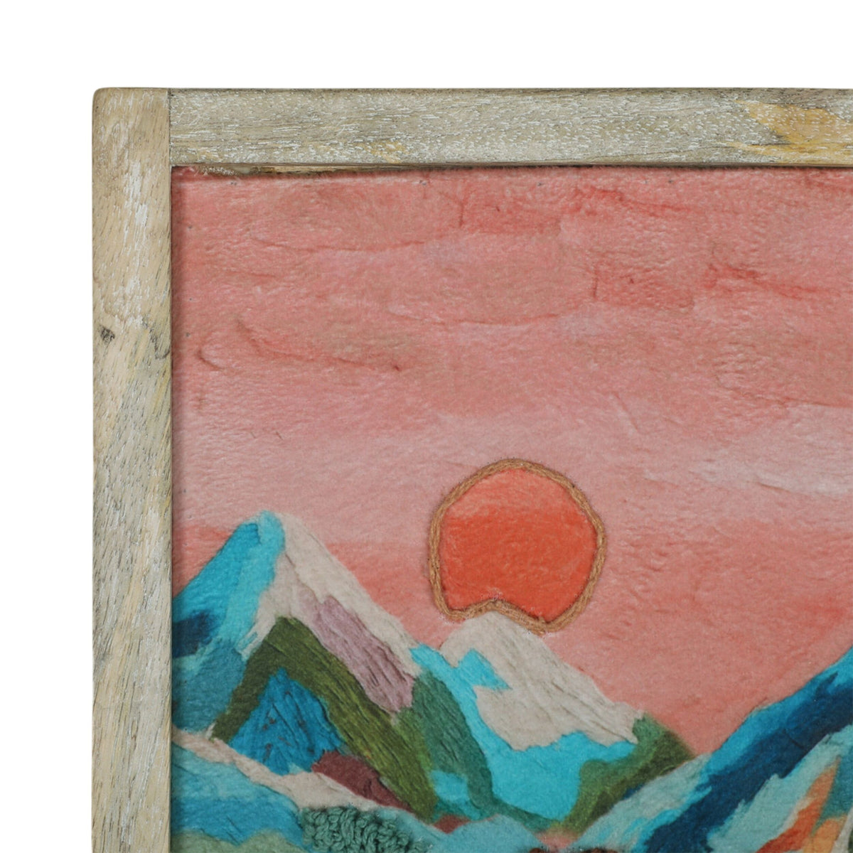 Crimson Horizon Embroidered Wall Art 36x61cm